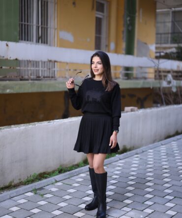 Beli Lastikli Pliseli Etek