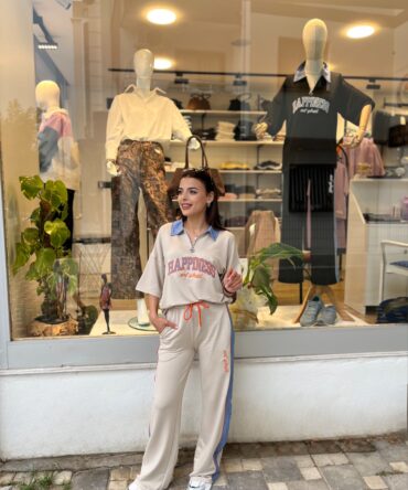 Denim Yaka Oversize Eşofman Takım