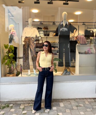 Yüksek Bel İspanyol Paça Jean